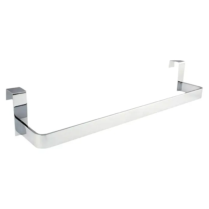 Bath Stage Toallero de gancho para mueble B-749 - Acero inoxidable, Cromo - Imagen de un toallero para colgar sobre la puerta en cromo brillante, ideal para colgar toallas y añadir un toque elegante al baño.