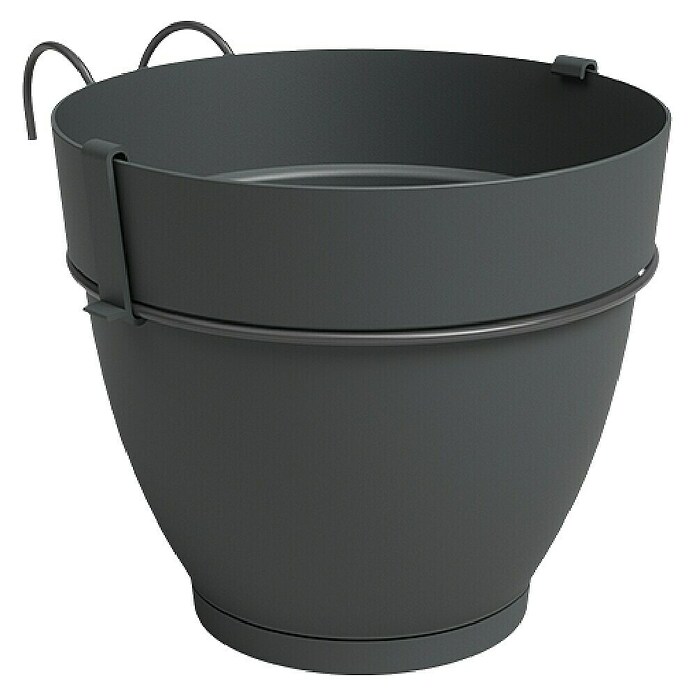 Artevasi Capri Campana Geländertopf Set (Außenmaß (Ø x H): 20 x 19,5 cm, Kunststoff, Anthrazit, Matt) | BAUHAUS