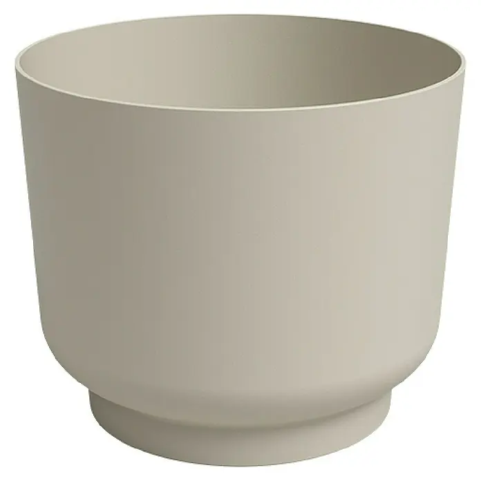Artevasi Übertopf rund Miami - Außenmaß (Ø x H): 12,5 x 10,5 cm, Kunststoff, Creme, Matt - Ein schlichter, beiger Pflanztopf mit einer sanften, abgerundeten Form und einer subtilen Basis. Ideal für Zimmerpflanzen.