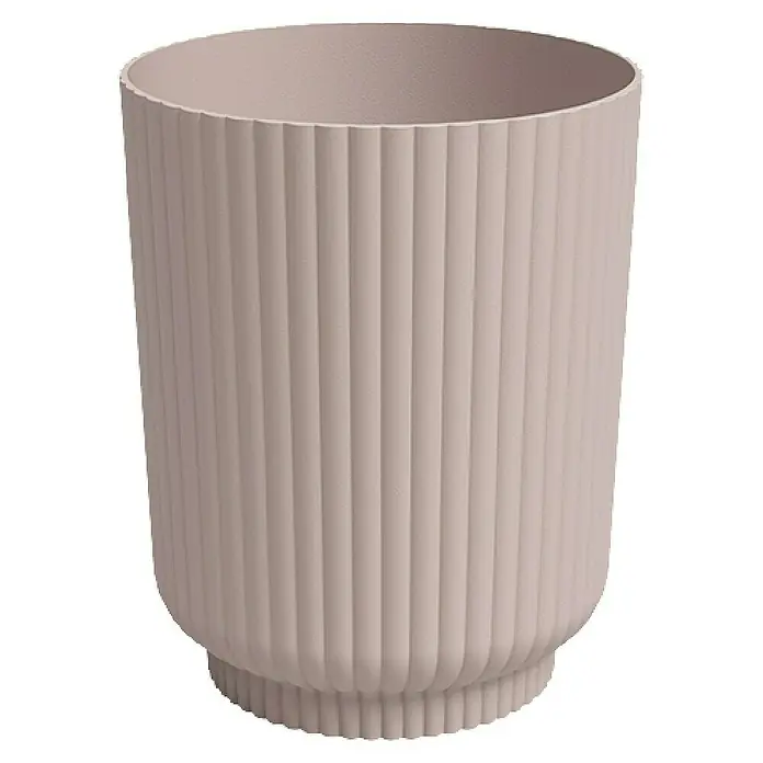 Artevasi Übertopf rund Miami Wavy Orchid - Außenmaß (Ø x H): 12,7 x 15,8 cm, Kunststoff, Light Pink, Matt - Beiger, gerippter Pflanztopf für Innenräume, ideal für Zimmerpflanzen und zur Dekoration von Wohnräumen.