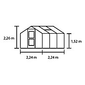 Juliana Gewächshaus Compact (2,24 x 2,24 x 2,26 m, Sicherheitsglas, Glasstärke: 3 mm, Silber/Schwarz)