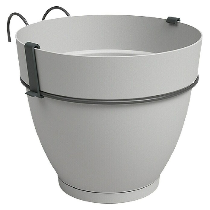 Artevasi Capri Campana Geländertopf Set (Außenmaß (Ø x H): 20 x 19,5 cm, Kunststoff, Grau, Matt) | BAUHAUS