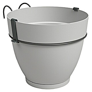 Artevasi Capri Campana Geländertopf Set (Außenmaß (Ø x H): 20 x 19,5 cm, Kunststoff, Grau, Matt)
