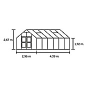 Juliana Gewächshaus Premium  (4,39 x 2,96 x 2,67 m, Sicherheitsglas, Glasstärke: 3 mm, Anthrazit/Schwarz)