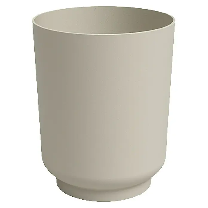 Artevasi Übertopf Miami Orchid - Außenmaß (Ø x H): 12,7 x 15,8 cm, Kunststoff, Creme, Matt - Nahaufnahme eines beigen Blumentopfs, ideal für Zimmerpflanzen und zur Dekoration von Innenräumen.