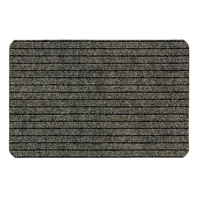 Astra Fußmatte - Beige, 40 x 60 cm, 100 % Polypropylen - Gestreifte Schmutzfangmatte in Grau und Schwarz für den Eingangsbereich. Ideal für den Innen- und Außenbereich, um Schmutz fernzuhalten.
