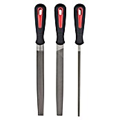 Alpha Tools Feilen-Set (3-tlg., Geeignet für: Metall, Hieb: 2/Mittel, Länge Feilenblatt: 200 mm)