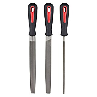 Alpha Tools Feilen-Set (3 -tlg., Geeignet für: Metall, Hieb: 2/Mittel, Länge Feilenblatt: 200 mm)