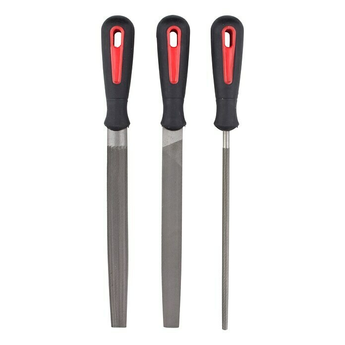 Alpha Tools Set de limas (3 piezas, Específico para: Metal, Picado: 2/medio, Longitud hoja de lima: 200 mm)