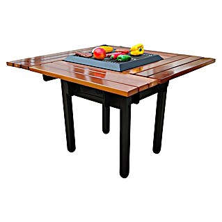 Purline Holzkohlegrill mit EFP54-Tabelle (L x B: 100 x 100 cm, Stahl, Schwarz/Braun)