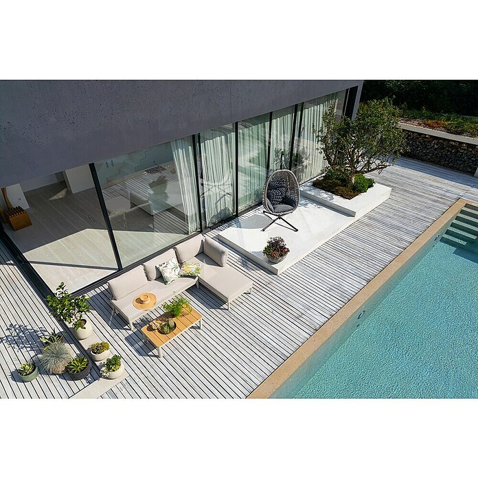 Sunfun Hängesessel (L x B x H: 103 x 95 x 196 cm, Stahl, Grau/Schwarz) | BAUHAUS