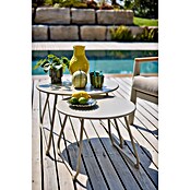 Sunfun Sarah Mesa auxiliar de jardín redonda (Ø x Al: 48 x 37,5 cm, Acero, Light greige) | BAUHAUS