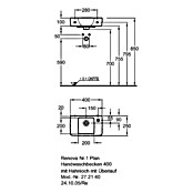 Geberit Renova Nr. 1 Plan Waschbecken (40 x 25 cm, Ohne Beschichtung, Keramik, Weiß)