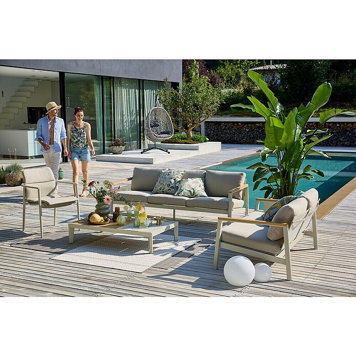 Sunfun Hängesessel (L x B x H: 103 x 95 x 196 cm, Stahl, Grau/Schwarz) | BAUHAUS
