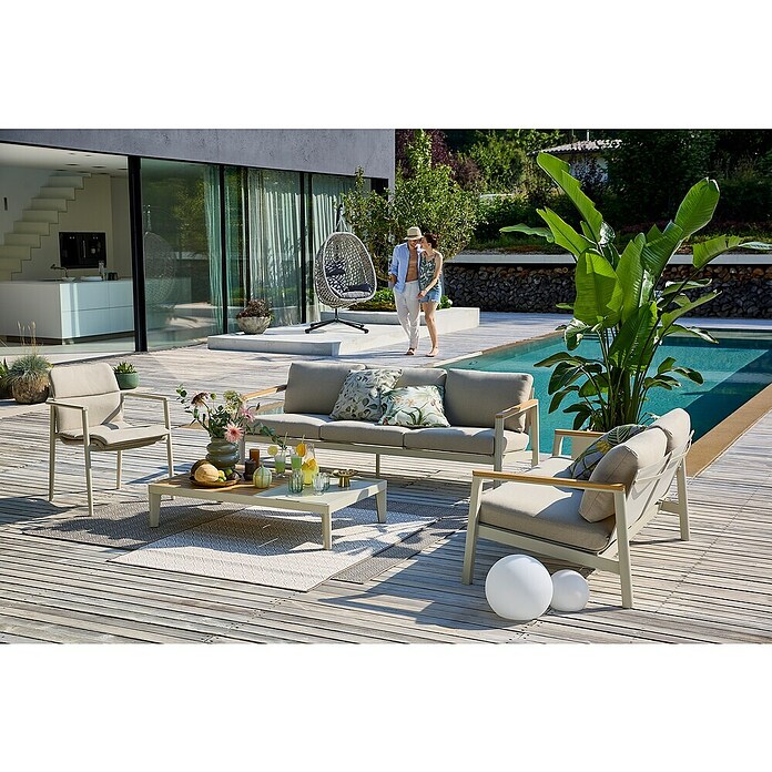 Sunfun Hängesessel (L x B x H: 103 x 95 x 196 cm, Stahl, Grau/Schwarz) | BAUHAUS