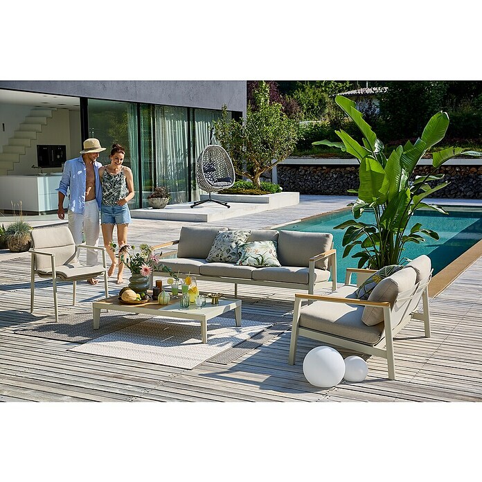 Sunfun Hängesessel (L x B x H: 103 x 95 x 196 cm, Stahl, Grau/Schwarz) | BAUHAUS