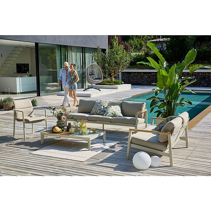 Sunfun Hängesessel (L x B x H: 103 x 95 x 196 cm, Stahl, Grau/Schwarz) | BAUHAUS