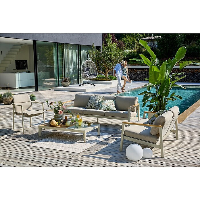 Sunfun Hängesessel (L x B x H: 103 x 95 x 196 cm, Stahl, Grau/Schwarz) | BAUHAUS