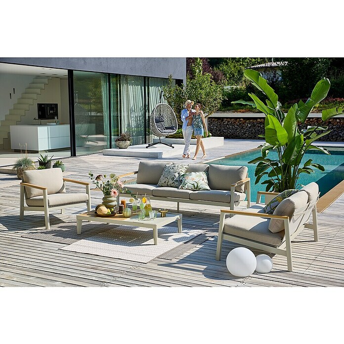 Sunfun Hängesessel (L x B x H: 103 x 95 x 196 cm, Stahl, Grau/Schwarz) | BAUHAUS