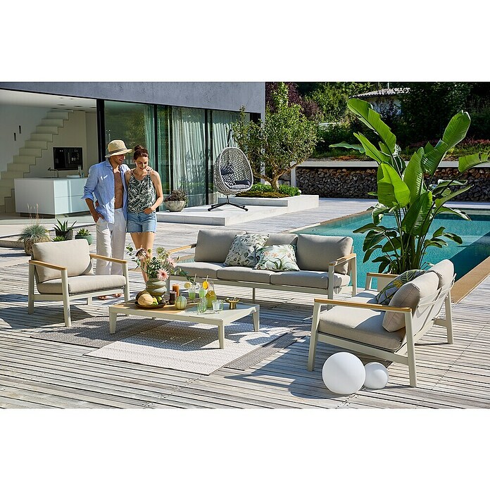 Sunfun Hängesessel (L x B x H: 103 x 95 x 196 cm, Stahl, Grau/Schwarz) | BAUHAUS