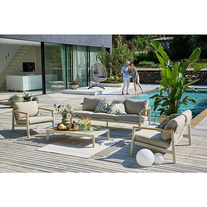 Sunfun Hängesessel (L x B x H: 103 x 95 x 196 cm, Stahl, Grau/Schwarz) | BAUHAUS