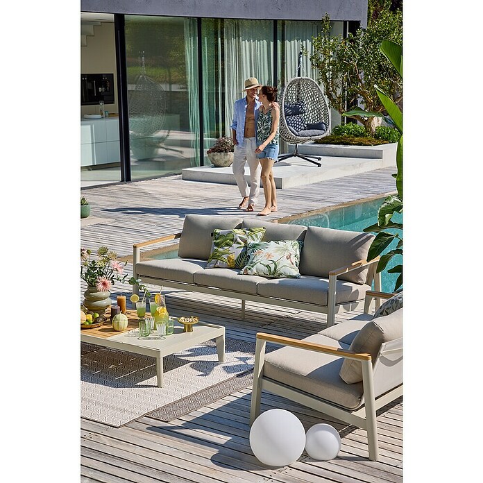 Sunfun Hängesessel (L x B x H: 103 x 95 x 196 cm, Stahl, Grau/Schwarz) | BAUHAUS