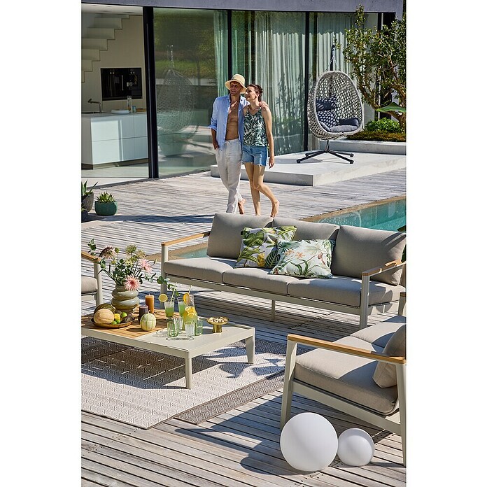Sunfun Hängesessel (L x B x H: 103 x 95 x 196 cm, Stahl, Grau/Schwarz) | BAUHAUS