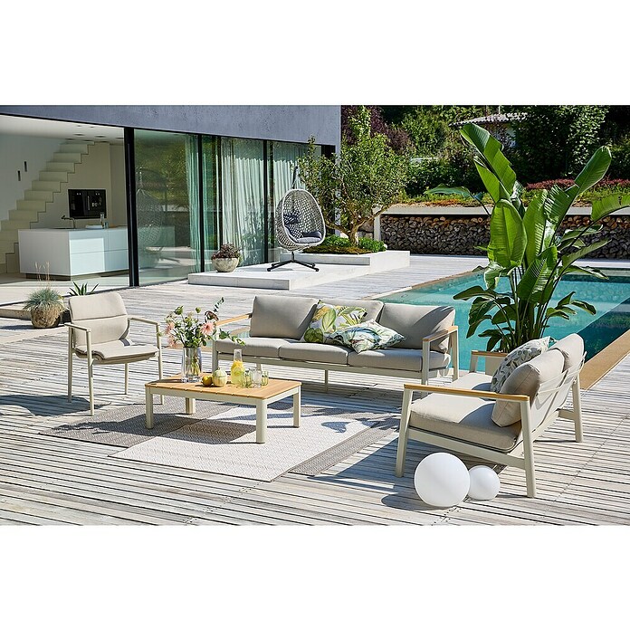 Sunfun Hängesessel (L x B x H: 103 x 95 x 196 cm, Stahl, Grau/Schwarz) | BAUHAUS