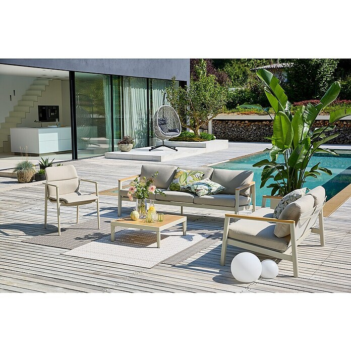 Sunfun Hängesessel (L x B x H: 103 x 95 x 196 cm, Stahl, Grau/Schwarz) | BAUHAUS