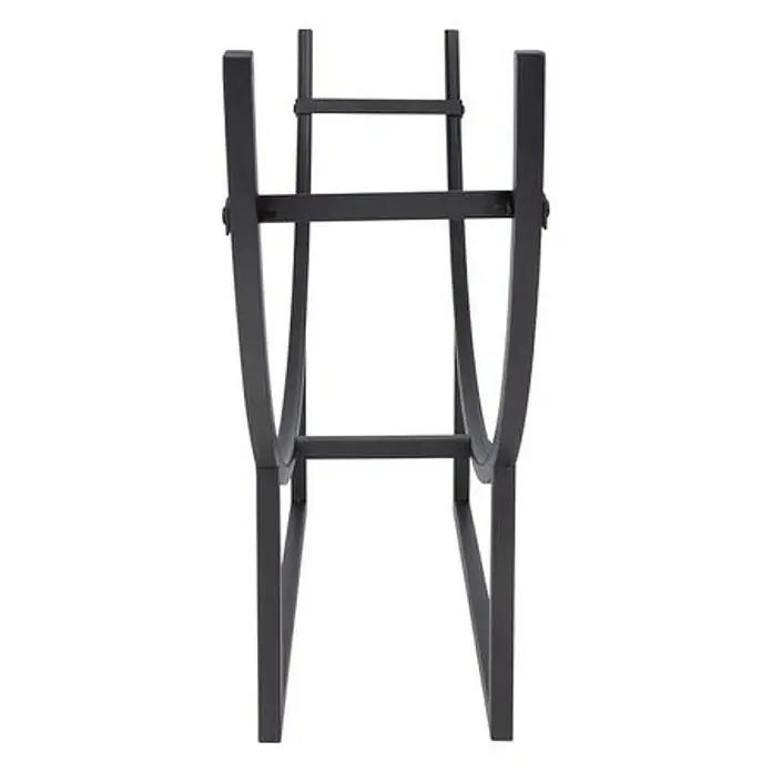 Floordirekt Kaminholzregal Santorini 92 x 21 x 55 cm - Metall, Schwarz - Stilvoller Holzständer aus Metall in Schwarz für die Aufbewahrung von Brennholz, perfekt für Kaminbesitzer. Praktisch und dekorativ.