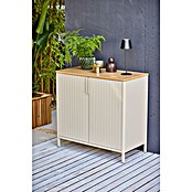 Sunfun Solo Garten-Aufbewahrungschrank (L x B x H: 90 x 46 x 86 cm, Stahl, Polywood, Light-Grey) | BAUHAUS