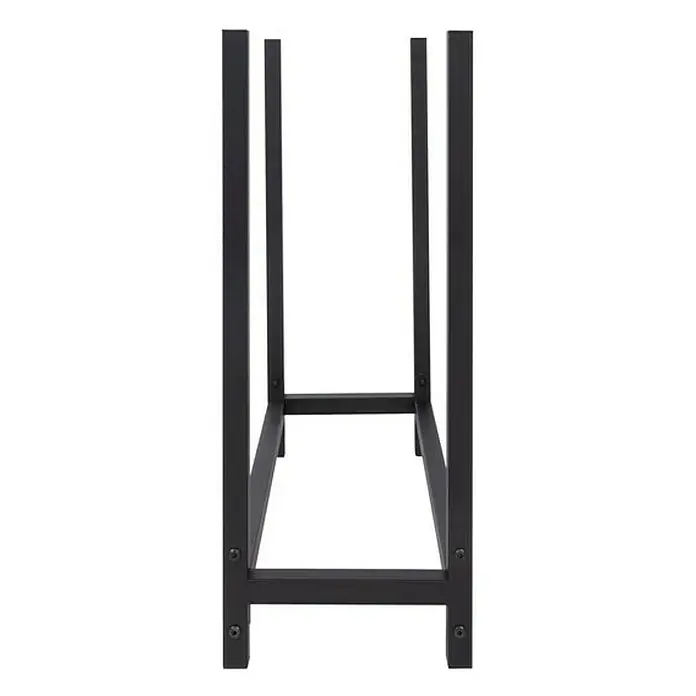 Floordirekt Kaminholzregal Lesbos 60 x 25 x 61 cm - Metall, Schwarz - Schwarzes Kaminholzregal aus Metall, perfekt zur Aufbewahrung von Brennholz. Das robuste Design sorgt für Ordnung und Sicherheit.
