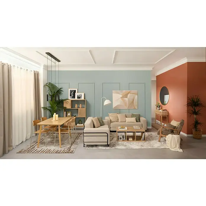 Ledvance Lámpara de pie Camel Bell - 40 W, Altura: 153 cm, Blanco, E27 - Acogedor espacio de estar con mesa de comedor, sofá cómodo y elementos decorativos que crean un ambiente cálido.\n