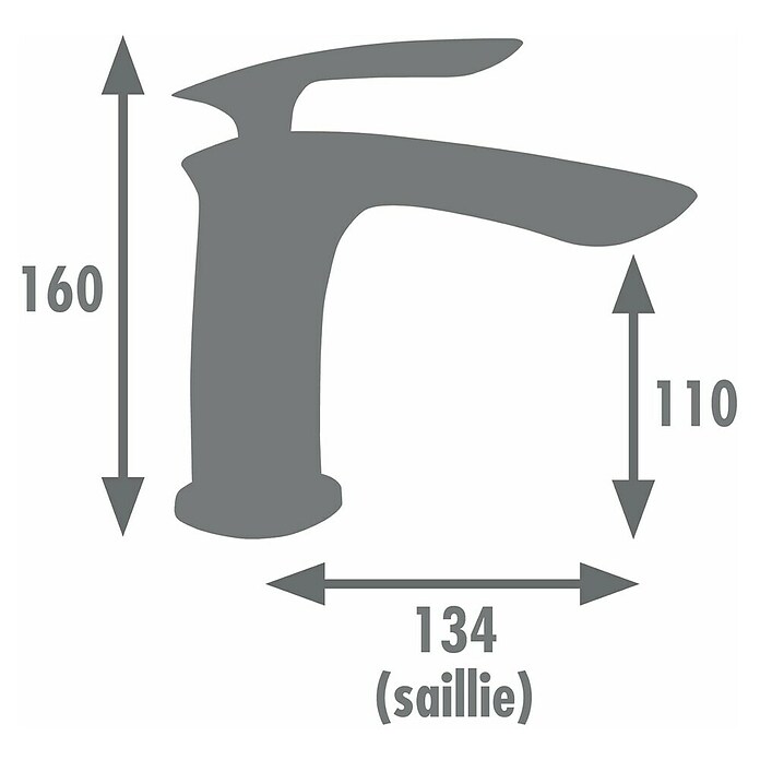 Rousseau Grifo de lavabo Orkid (Cromo, Brillante)
