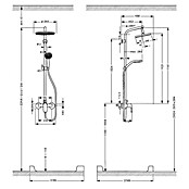 Hansgrohe Crometta Sistema de ducha Crometta S Showerpipe 240 (Con grifo monomando, Número de tipos de chorro: 2 ud., Cromo) | BAUHAUS