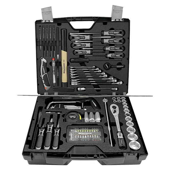 Matador Werkzeugkoffer Blackbox - L x B x H: 160 x 437 x 379 mm, Stahl, 125 -tlg. - Matador Werkzeugkoffer mit einer umfassenden Auswahl an Werkzeugen für Profis und Heimwerker.