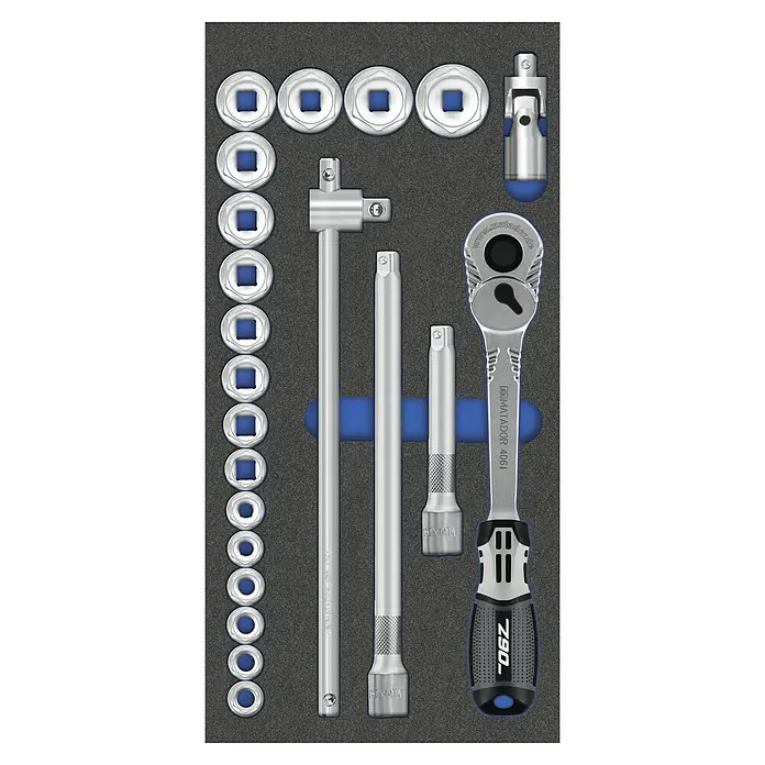 Matador Tool System Steckschlüssel-Set - 22 -tlg. - Matador Steckschlüsselsatz mit verschiedenen Größen, Verlängerungen und einer Ratsche, ideal für Werkstattarbeiten.