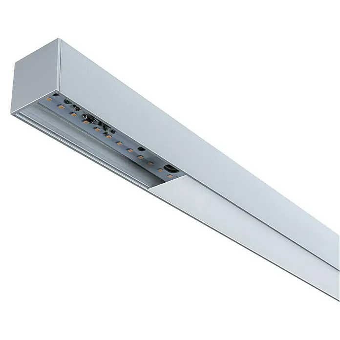 Paulmann Linion Lichtkanal - Warmweiß, Chrom matt, L x B x H: 50 x 4 x 4 cm - Detailaufnahme einer modernen, silberfarbenen LED-Leuchte für den Innenbereich, ideal für Büros und Wohnräume.