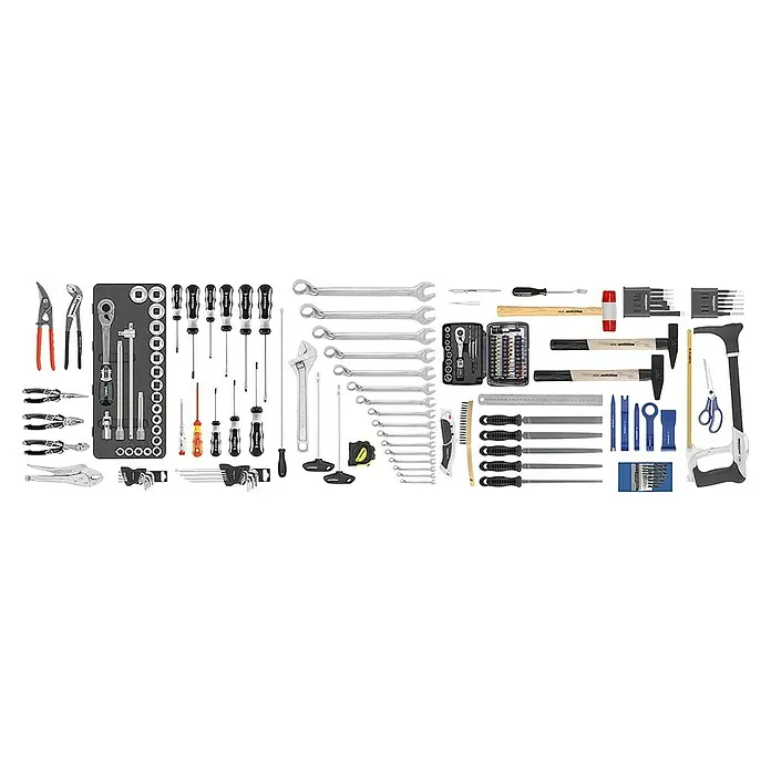Matador Werkzeugkoffer Allround - L x B x H: 190 x 485 x 370 mm, 185 -tlg. - Werkzeugsatz, der eine Vielzahl von Werkzeugen für verschiedene Reparatur- und Heimwerkerarbeiten enthält, ideal für Profis und Heimwerker.