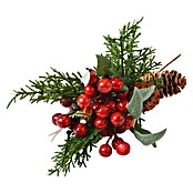 Okrasna vejica z jagodičevjem in storži  (Rdeča, Zelena, Plastika, 35 cm) | 8496 - Weihnachten Deko | IDDP - Weihnachten | IDD - Trendy | ID - Trendy | I - Stadtgarten | BAUHAUS