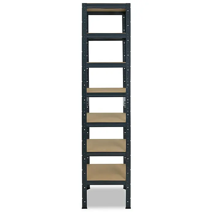 shelfplaza Schwerlastregal HOME - H x B x T: 200 x 40 x 40 cm, Traglast pro Boden: 175 kg, Stecken, anthrazit - Bild eines grauen Metallregals mit sieben Regalböden, ideal für Lagerung und Organisation.