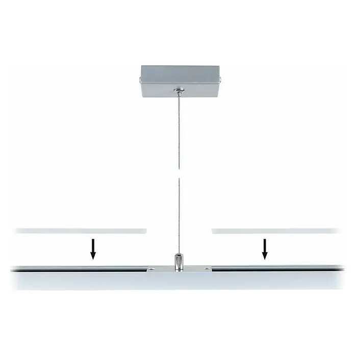 Paulmann Linion Abdeckung Gerade - L x B x H: 3,6 x 100 x 0,1 cm, Weiß - Produktdetails einer Deckenleuchte mit Abhängung. Das Design ist modern und minimalistisch, ideal für Büros oder Wohnräume.