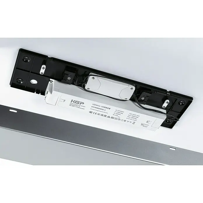 Paulmann Linion Stromeinspeisung Power Box - L x B x H: 10 x 36,5 x 4 cm, Chrom matt, Dimmbar, 180 W - Detailaufnahme eines KGP LED-Treibers CV180W24CG-1, geeignet für LED-Beleuchtung, mit technischen Spezifikationen und Zertifizierungen.