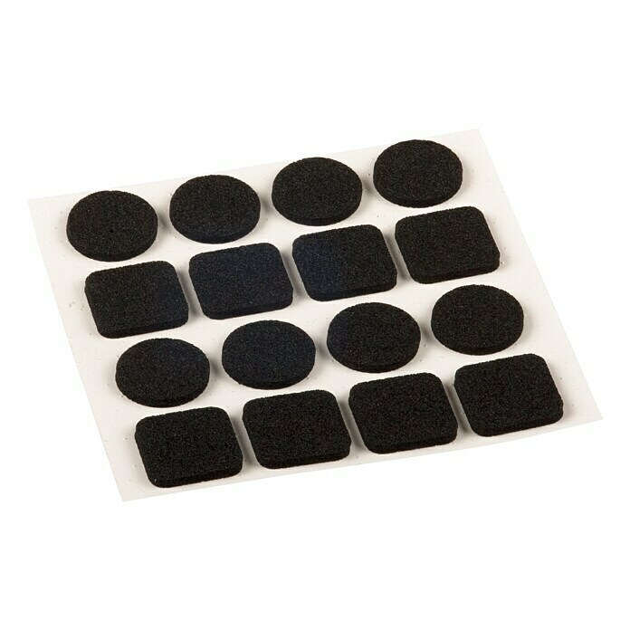 Antirutsch-Pads, selbstklebend, schwarz, 9 St., 30 x 30 mm, Stärke: 3 mm  (9 Stk.)
