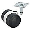 Stabilit Doppelrolle (Durchmesser Rollen: 35 mm, Traglast: 50 kg, Gleitlager, Mit Platte)
