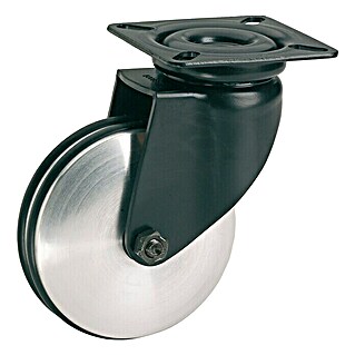 Dörner & Helmer Design-Lenkrolle (Durchmesser Rollen: 50 mm, Traglast: 50 kg, Gleitlager, Mit Platte)