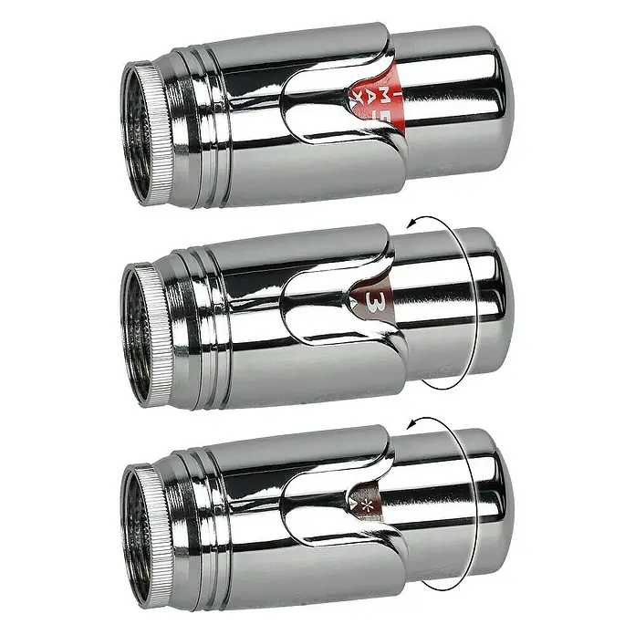 LuxeBath Badheizkörper Handtuchwärmer Mittelanschluss gebogen mit Universal Thermostatventil - B x H: 75 x 180 cm, Weiß - Heizkörperthermostat mit Einstellungsanzeige von "MAX" bis Schneeflocke, zur Temperaturregelung.