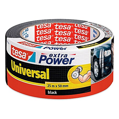 Tesa Extra Power Folienband Universal (Schwarz, 25 m x 50 mm)