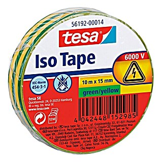 Tesa Cinta aislante Iso Tape (Amarillo, 10 m x 15 mm)