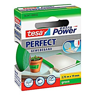 Tesa Extra Power Gewebeband PERFECT (Grün, 2,75 m x 19 mm)